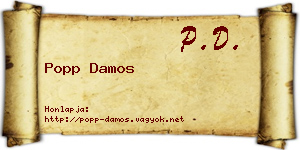 Popp Damos névjegykártya
